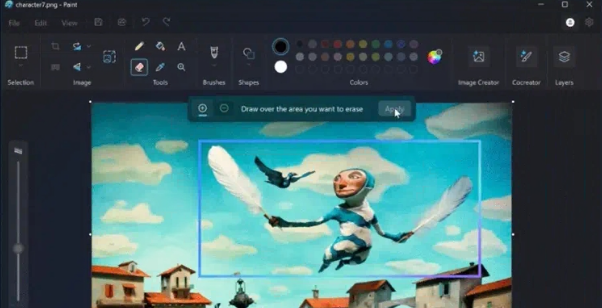 《微软画图》应用免费新增AI擦除功能：轻松移除任意元素