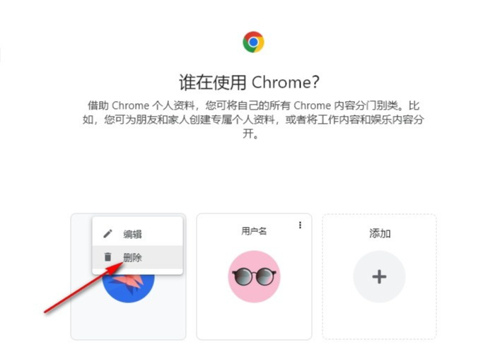 谷歌浏览器怎么删除无用的个人资料