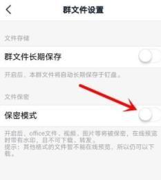 钉钉群文件保密模式设置方法