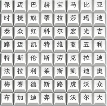 《文字找茬大师》汽车品牌3连上汽车品牌通关攻略