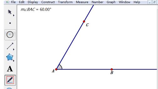 几何画板画60度角的操作步骤