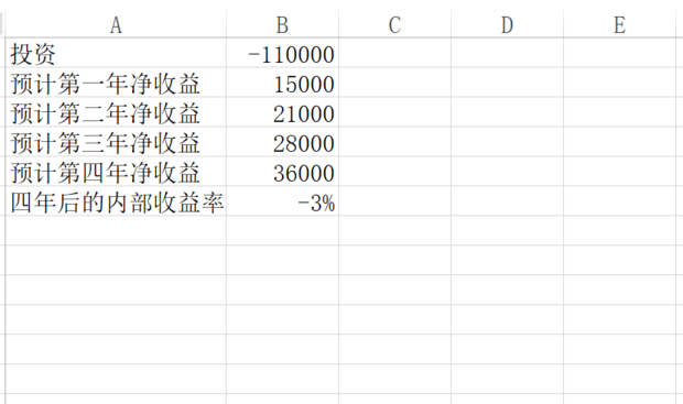 excel中irr函数怎么用 excel中irr函数的使用方法